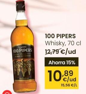Oferta de 100 Pipers - Whisky por 10,89€ en Eroski