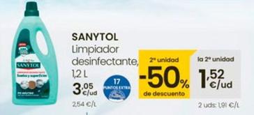 Oferta de Sanytol - Limpiador Desinfectante por 3,05€ en Eroski