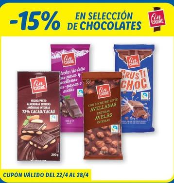 Oferta de Fin Carré - En Seleccion De Chocolates en Lidl