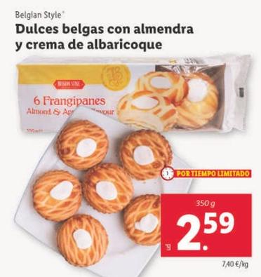 Oferta de Belgian Style - Dulces Belgas Con Almendra Y Crema De Albaricoque por 2,59€ en Lidl