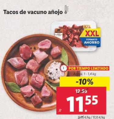 Oferta de Tacos De Vacuno Anojo por 11,55€ en Lidl