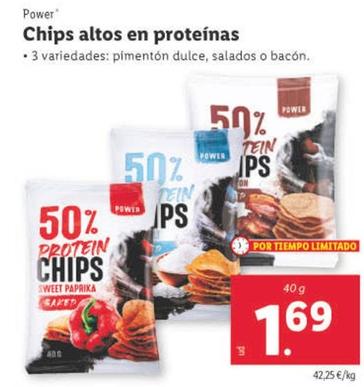 Oferta de Power - Chips Altos En Proteinas por 1,69€ en Lidl