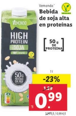 Oferta de Vemondo - Bebida De Soja Alta En Proteinas por 0,99€ en Lidl