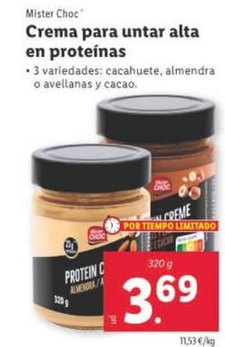 Oferta de Mister Choc - Crema Para Untar Alta En Proteinas por 3,69€ en Lidl