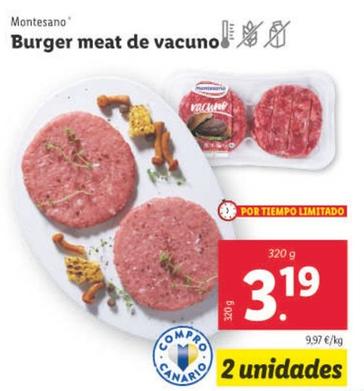 Oferta de Montesano - Burger Meat De Vacuno por 3,19€ en Lidl