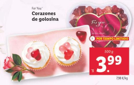 Oferta de For You - Corazones De Golosina por 3,99€ en Lidl