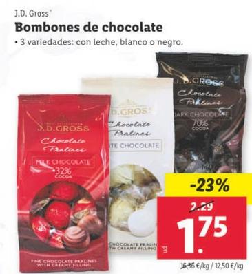 Oferta de J. D. Gross - Bombones De Chocolate por 1,75€ en Lidl