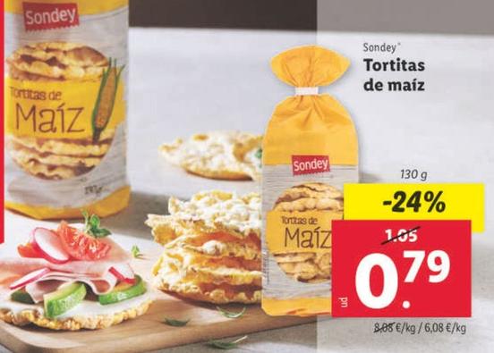 Oferta de Sondey - Tortitas De Maiz por 0,79€ en Lidl