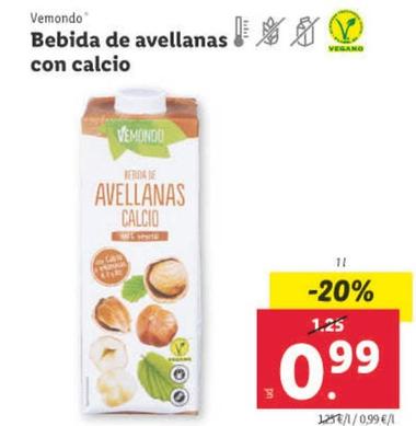 Oferta de Vemondo - Bebida De Avellenas Con Calcio por 0,99€ en Lidl