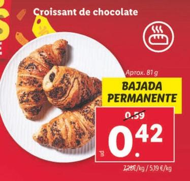 Oferta de Croissant De Chocolate por 0,42€ en Lidl