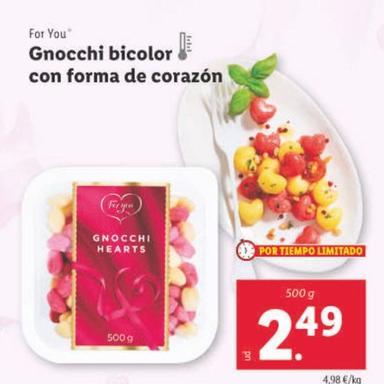 Oferta de For Ypu - Gnocchi Bicolor Con Forma De Corazon por 2,49€ en Lidl