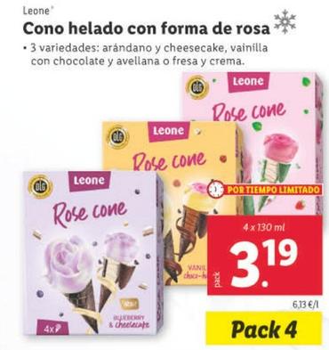 Oferta de Leone - Cono Helado Con Forma De Rosa por 3,19€ en Lidl