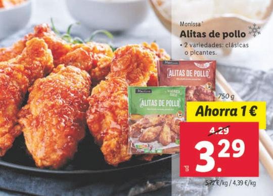 Oferta de Monissa - Alitas De Pollo por 3,29€ en Lidl