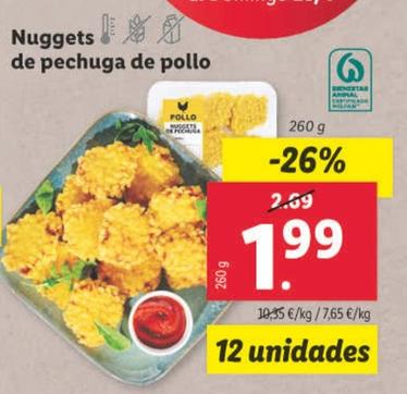 Oferta de Nuggets De Pechuga De Pollo por 1,99€ en Lidl