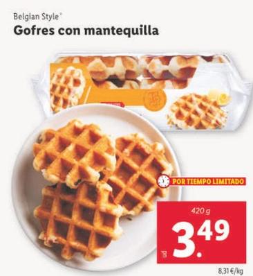 Oferta de Belgian Style - Gofres Con Mantequilla por 3,49€ en Lidl