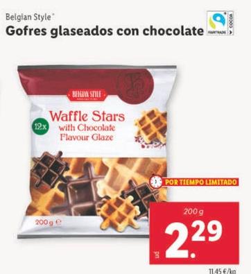 Oferta de Belgian Style - Gofres Glaseados Con Chocolate por 2,29€ en Lidl