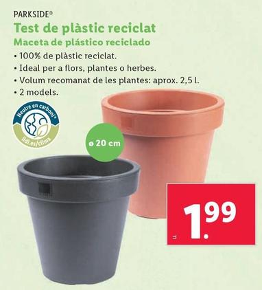 Oferta de Parkside - Maceta De Plastico Reciclado por 1,99€ en Lidl