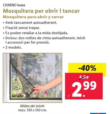 Oferta de Livarno - Mosquitera Para Abrir Y Cerrar por 3,39€ en Lidl