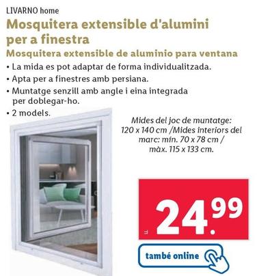 Oferta de Livarno - Mosquitera Extensible De Aluminio Para Ventana por 26,99€ en Lidl
