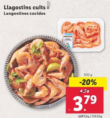 Oferta de Langostinos Cocidos por 3,79€ en Lidl