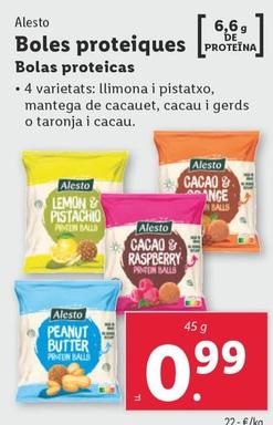 Oferta de Alesto - Bolas Proteicas por 0,99€ en Lidl