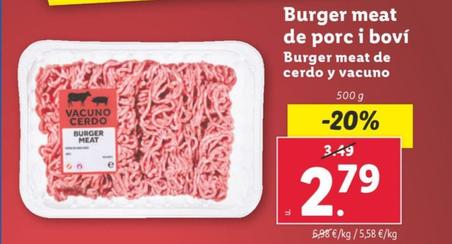 Oferta de Burger Meat De Cerdo Y Vacuno por 2,79€ en Lidl