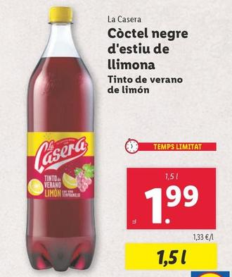 Oferta de La Casera - Tinto De Verano De Limón por 1,99€ en Lidl