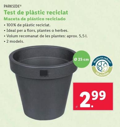 Oferta de Parkside - Maceta De Plastico Reciclado por 2,99€ en Lidl