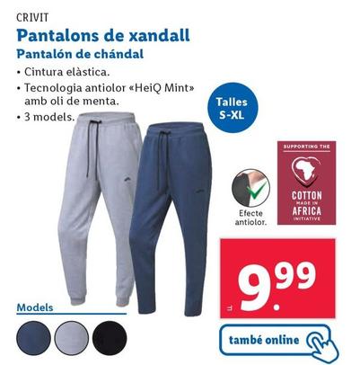 Oferta de Crivit - Pantalon De Chandal por 9,99€ en Lidl