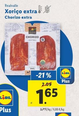 Oferta de Realvalle - Chorizo Extra por 1,65€ en Lidl