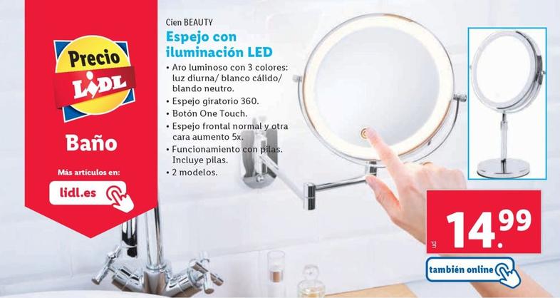 Oferta de Cien - Espejo Con Iluminación Led por 14,99€ en Lidl