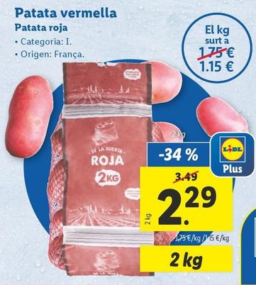 Oferta de Patata Roja por 2,29€ en Lidl