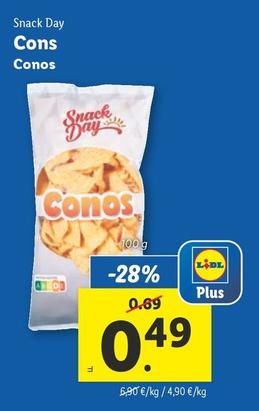 Oferta de Snack Day - Conos por 0,49€ en Lidl