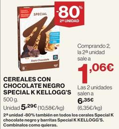 Oferta de Kellogg's - Cereales Con Chocolate Negro Special K por 5,29€ en El Corte Inglés