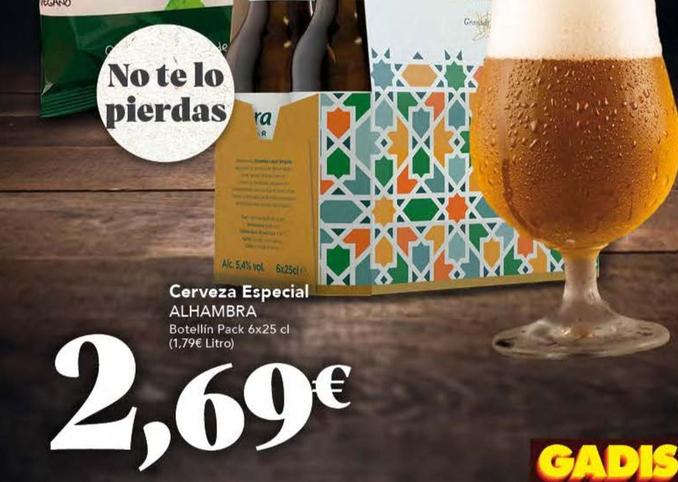 Oferta de Alhambra - Cerveza Especial por 2,69€ en Gadis