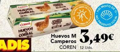 Oferta de Coren - Huevos M Camperos por 3,49€ en Gadis