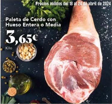 Oferta de Paleta de cerdo por 3,65€ en Gadis