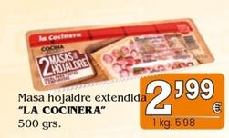 Oferta de La Cocinera - Masa Hojaldre Extendida por 2,99€ en Congelados Copos