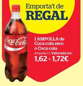 Oferta de Coca-cola - Zero por 1,62€ en La Sirena
