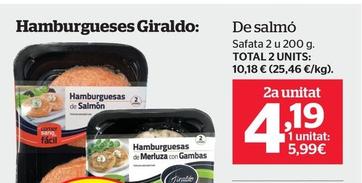 Oferta de Giraldo - Hamburgueses De Salmón por 5,99€ en La Sirena