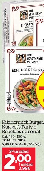 Oferta de The Vegetarian Butcher - Kikiricrunch Burger, Nug-get's Party O Rebeldes De Corral por 3,99€ en La Sirena