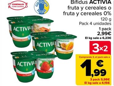Oferta de Activia - Bifidus Fruta Y Cereales O Fruta Y Cereales  por 2,99€ en Carrefour