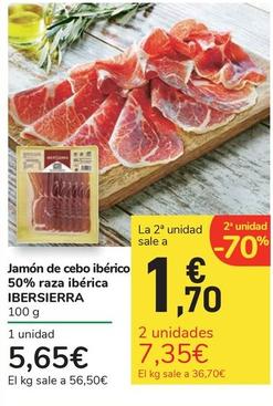Oferta de Ibersierra - Jamón Ibérico De Cebo 50% Raza Iberica por 5,65€ en Carrefour Express