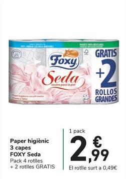 Oferta de Foxy - Papel Higiénic 3 Capes Seda  por 2,99€ en Carrefour Express
