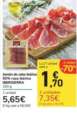 Oferta de Ibersierra - Jamón Ibérico De Cebo 50% Raza Iberica por 5,65€ en Carrefour Express