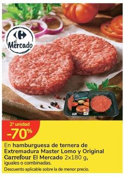 Oferta de Carrefour El Mercado - En Hamburguesa De Ternera De Extremadura Master Lomo Y Original en Carrefour Express
