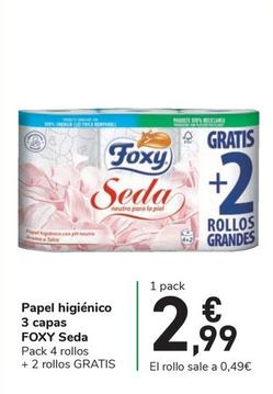 Oferta de Foxy - Papel Higienico 3 Capas Seda por 2,99€ en Carrefour Express