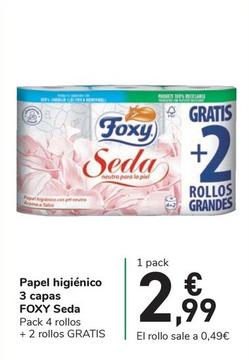 Oferta de Foxy - Papel Higiénico 3 Capas Seda por 2,99€ en Carrefour Express