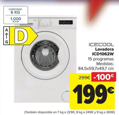 Oferta de Icecool - Lavadora ICD1062W por 199€ en Carrefour