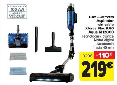 Oferta de Rowenta - Aspirador Sin Cable Xforce Flex 9.60 Aqua RH20C0 por 219€ en Carrefour